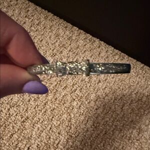 Silver Glitter Bangle Bracelet